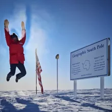 Sarah Wilson at the South Pole