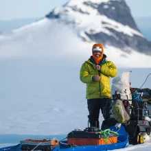 Dr. Seth Campbell of the University of Maine gets ready for a day of data collection.  